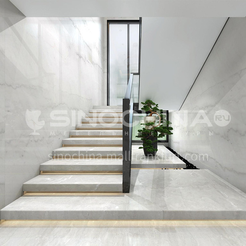 Natural gray modern marble staircase M-KA04S
